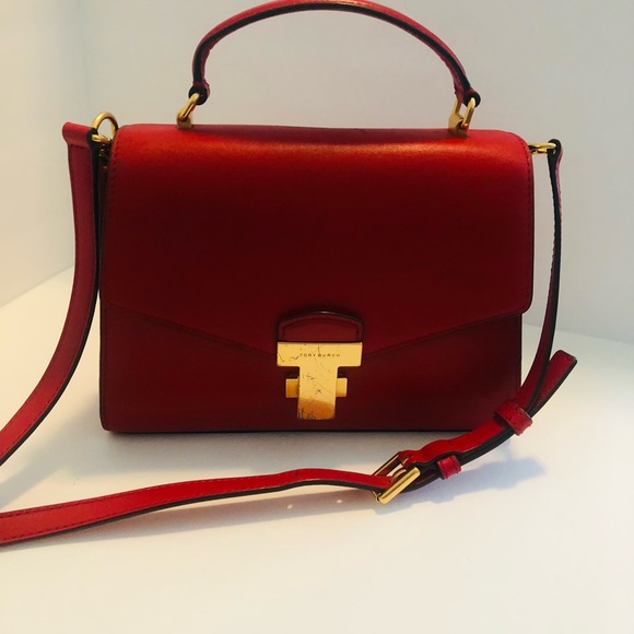 ❤️SOLD❤️Tory Burch Juliette Small Top Handle Satchel Red - Picture 3 of 15